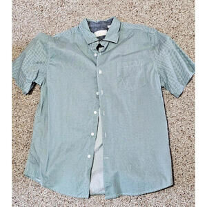 Claiborne Men's Short Sleeve Button Down Shirt Size Large L green slim fit